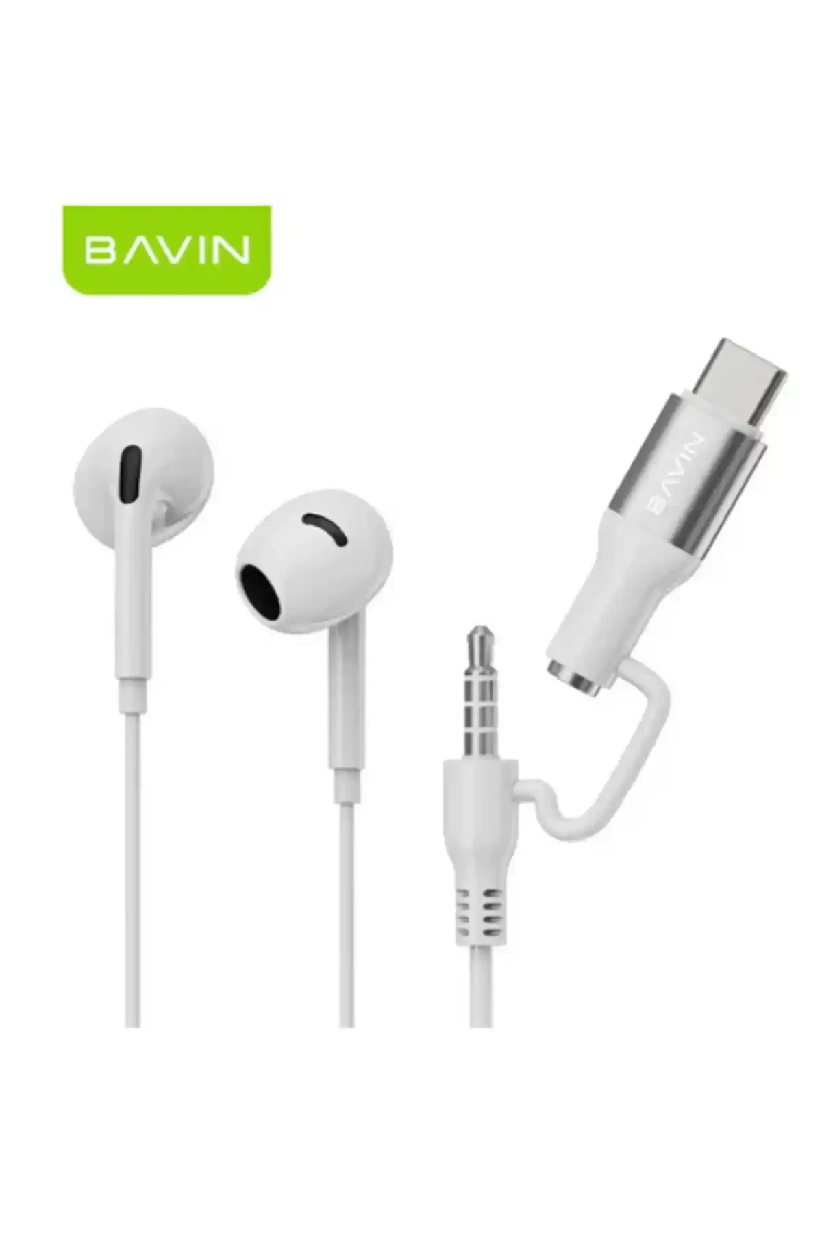 BAVIN HX882 Dual Port 3 5mm And USB-C Earphones With Microphone | BAVIN | AdvanceStore UK