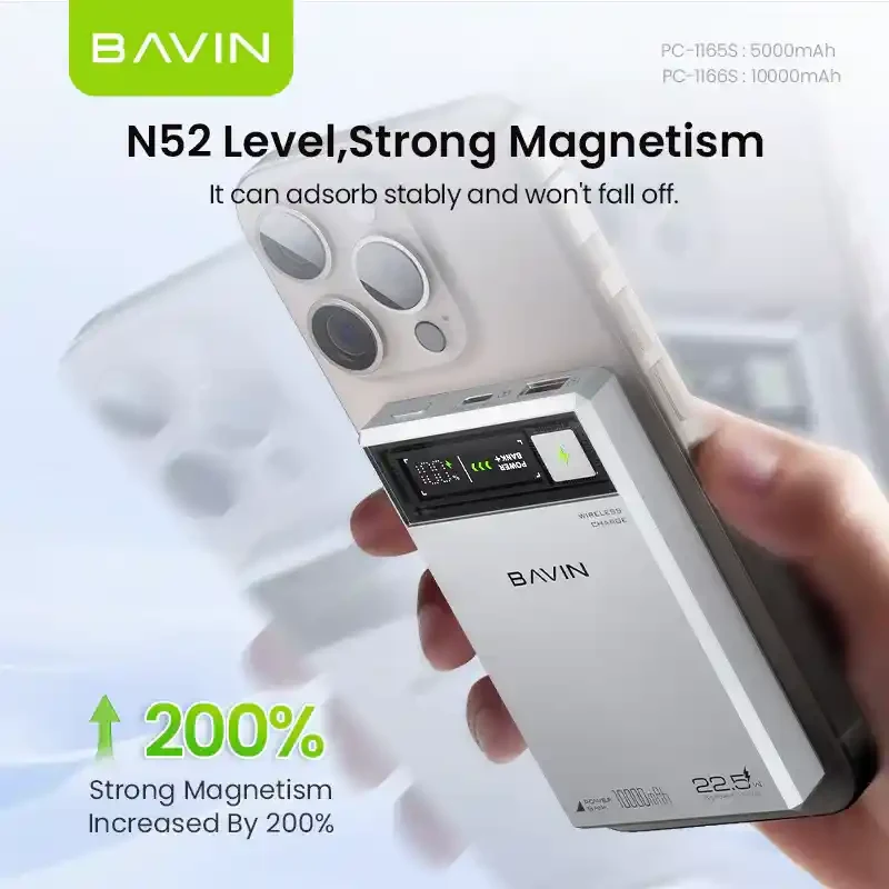 BAVIN PC1166S 20000mAh Wireless Power Bank With Built In Cables | BAVIN | AdvanceStore UK