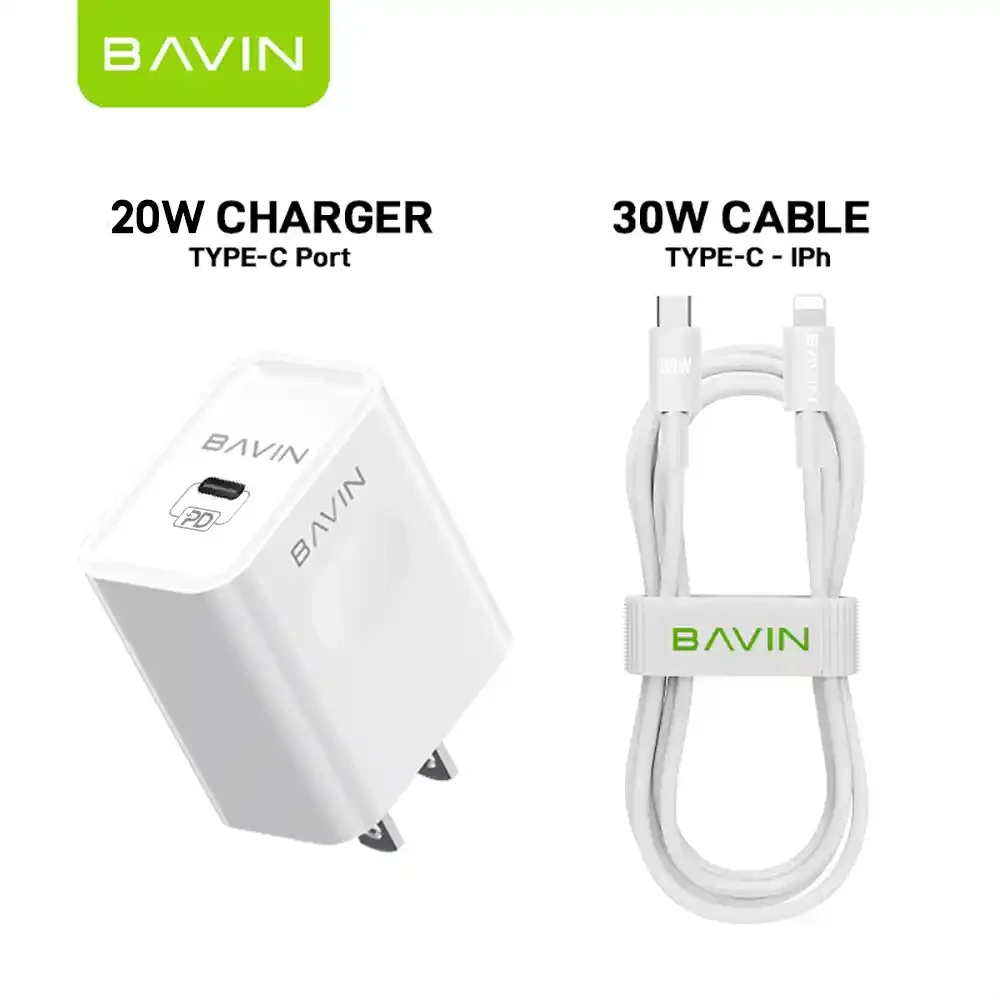 BAVIN PC837E UK Charger With USB-C To Lightning 30W Cable | BAVIN | AdvanceStore UK