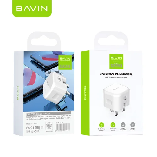 Bavin Pc852e 20w Type C Wall Charger Plug Fast Charging Support | BAVIN | AdvanceStore UK