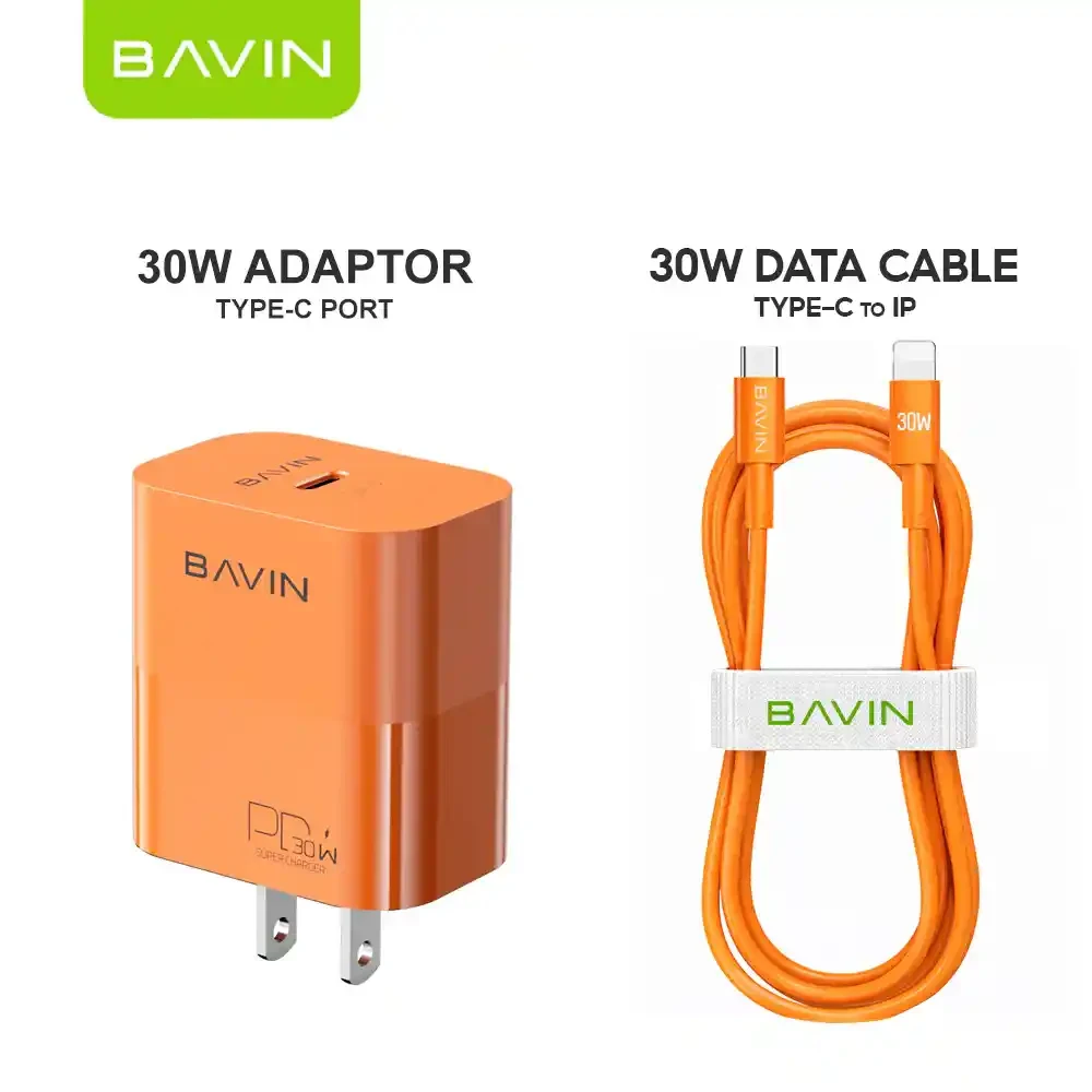 BAVIN PC916E Dual Port UK Charger With USB-C To Lightning 30W Cable | BAVIN | AdvanceStore UK