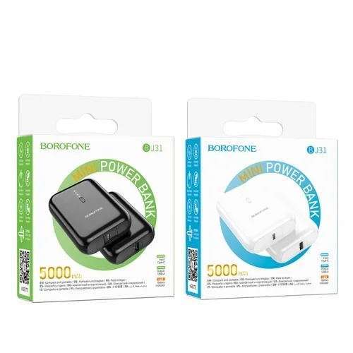 Bj17 Oceanic Digital Power Bank 10000mah Portable Charger Black | BOROFONE | AdvanceStore UK