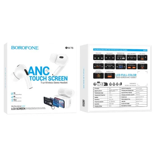 Borofone Bw76 Brocade True Wireless Anc Noise Reduction Touch Screen Bluetooth Headset | BOROFONE | AdvanceStore UK