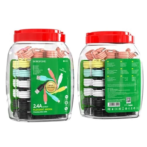 Bx40 Multicolor Superior Charging Data Cable For Ip Canned Package | BOROFONE | AdvanceStore UK