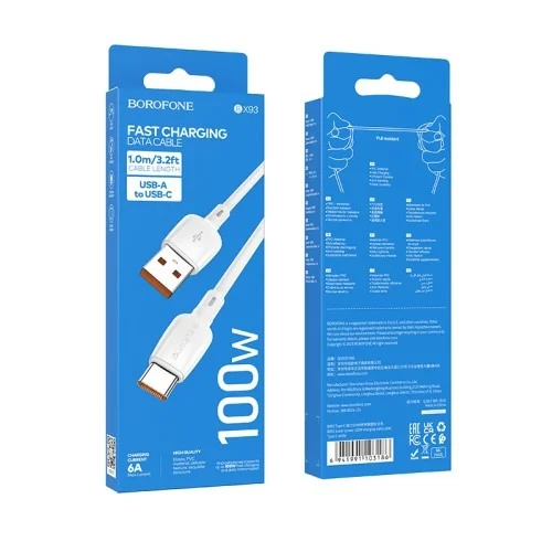 Bx93 Super Power 100w Charging Data Cable Type C | BOROFONE | AdvanceStore UK