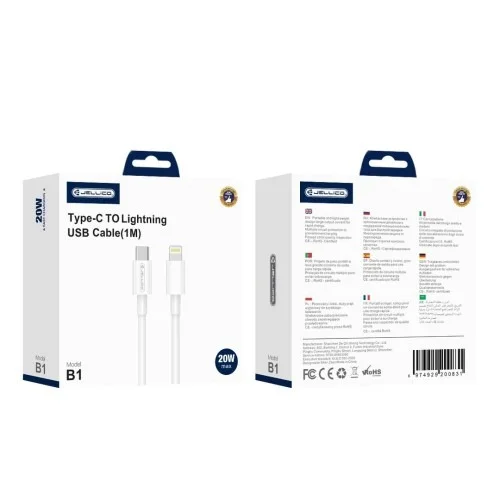 Jellico B1 C To Lighting 20w Fast Charging Cable 1m | Jellico | AdvanceStore UK