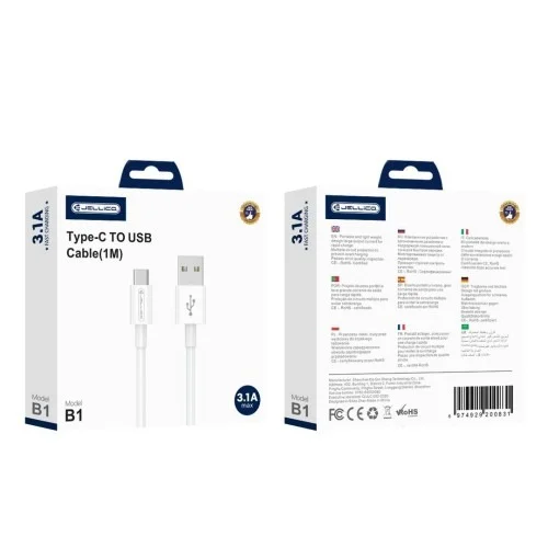 Jellico B1 Usb A To Type C Cable 3 1a Fast Charging Cable 1m | Jellico | AdvanceStore UK