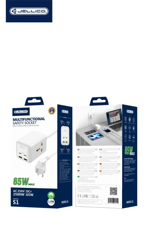 Jellico S1 Multifunctional Safety Socket With Usb A And C Option | Jellico | AdvanceStore UK