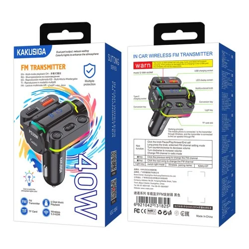 Ksc 1064 Sutong Car Bluetooth Fm Transmitter Pd 40w Fast Charging Hands Free Calls Music Playback | Kakusiga (KSC) | AdvanceStore UK