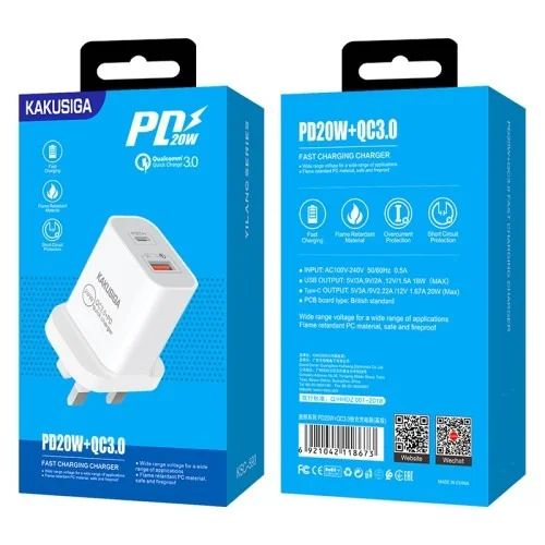 Ksc 595 Yuchong Pd20w Fast Charge Charger Uk | Kakusiga (KSC) | AdvanceStore UK