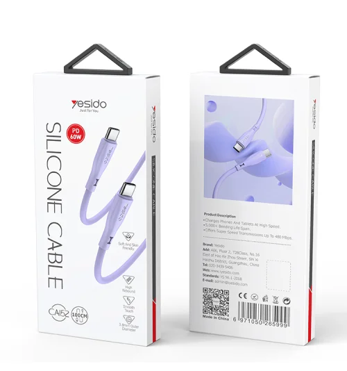 Yesido Ca152 Pd 60w Cable Type C To Usb C Charging Cable | Yesido | AdvanceStore UK