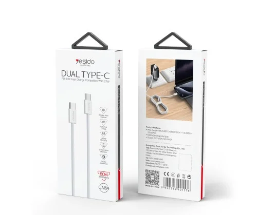 Yesido Ca164 Dual Type C Cable For Iphone And Samsung Devices | Yesido | AdvanceStore UK