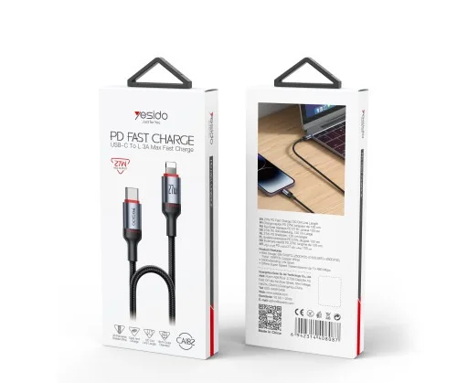 Yesido Ca182 1 2m 27w Fast Charging Type C To Lightning Cable Durable Tpe And Aluminum Alloy Design | Yesido | AdvanceStore UK