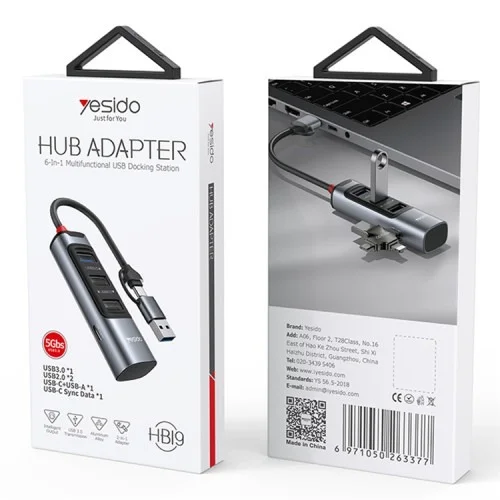 Yesido Hb19 Usb Type C Adapter Adapter Converter V Usb 3 0 | Yesido | AdvanceStore UK