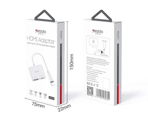 Yesido Hm06 Lighting Hdmi Audio Video Adapter | Yesido | AdvanceStore UK