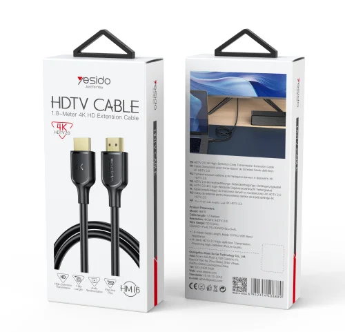 Yesido Hm16 Hdmi Cable 4k Ultra Hd 2m Length High Speed Gold Plated Connectors | Yesido | AdvanceStore UK