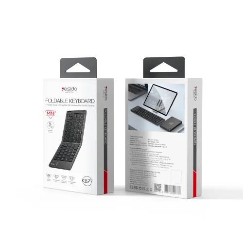 Yesido Kb27 Mini Folding Wireless Keyboard Bt5 0 65 Keys Ultra Long Battery Life Compact Design | Yesido | AdvanceStore UK