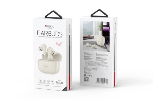Yesido Tws28 Active Noise Cancellation Anc Bluetooth 5 3 Earbuds Dual Microphone Enc Touch Control 5 Hours Playback Beige | Yesido | AdvanceStore UK