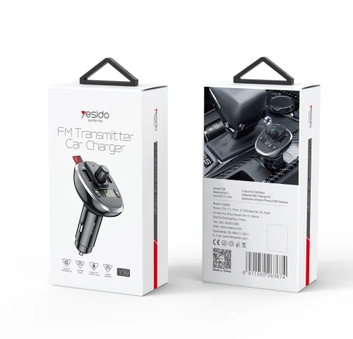 Yesido Y39 Bluetooth 5 0 Fm Transmitter Car Charger With Dual Usb Ports And Hands Free Calling | Yesido | AdvanceStore UK