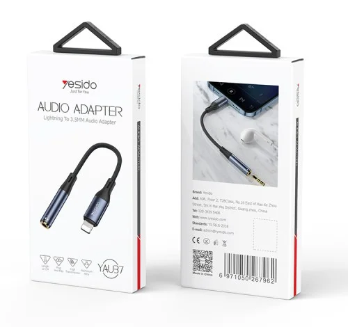 Yesido Yau37 Audio Adzapter Lighting To 3 5mm Audio Adapter | Yesido | AdvanceStore UK