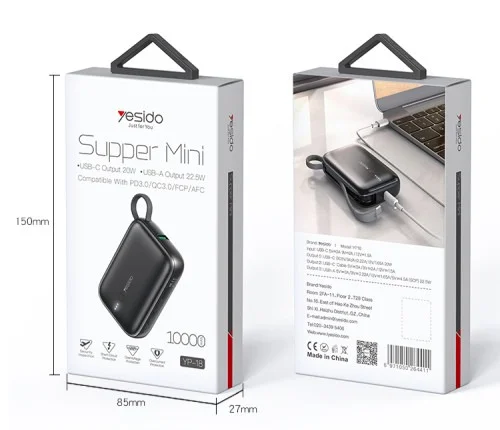 Yesido Yp18 Mini Portable 22 5w Power Bank With Pd 20w And 3 0 | Yesido | AdvanceStore UK